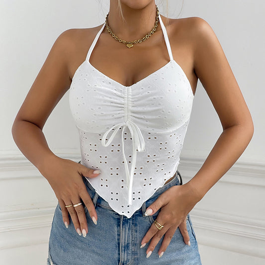 Embroidered Halter Top